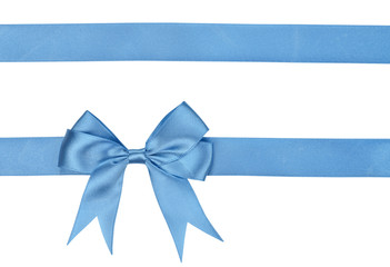 Blue ribbon with bow