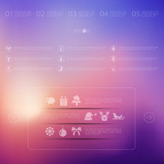 Christmas infographic with unfocused background