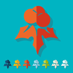 Flat design: holly berries