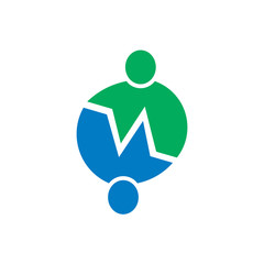 People network. Two persons logo