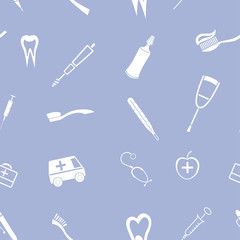 Medical and health care seamless pattern.