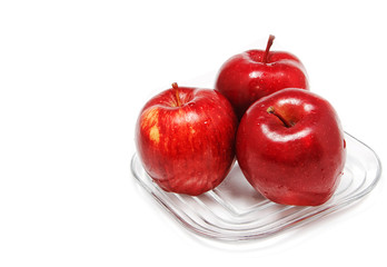 three red apples