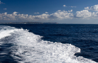 Ferry boat wake