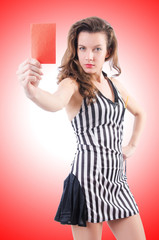 Woman judge isolated on the white
