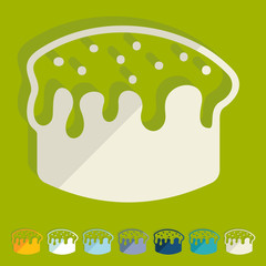 Flat design: easter cakes