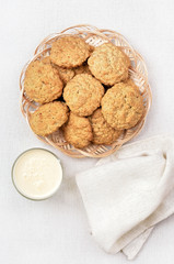 Oatmeal cookies and milkshake