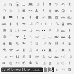 Set of summer stickers