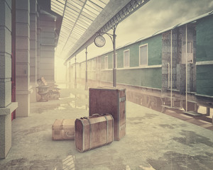  the retro railway  train station