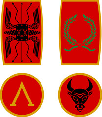 set of ancient shields