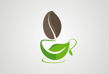 Coffee organic logo vector