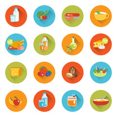 Healthy eating flat icons