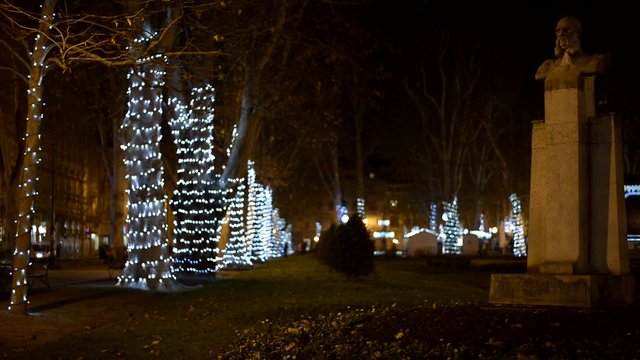beautiful zagreb park in december