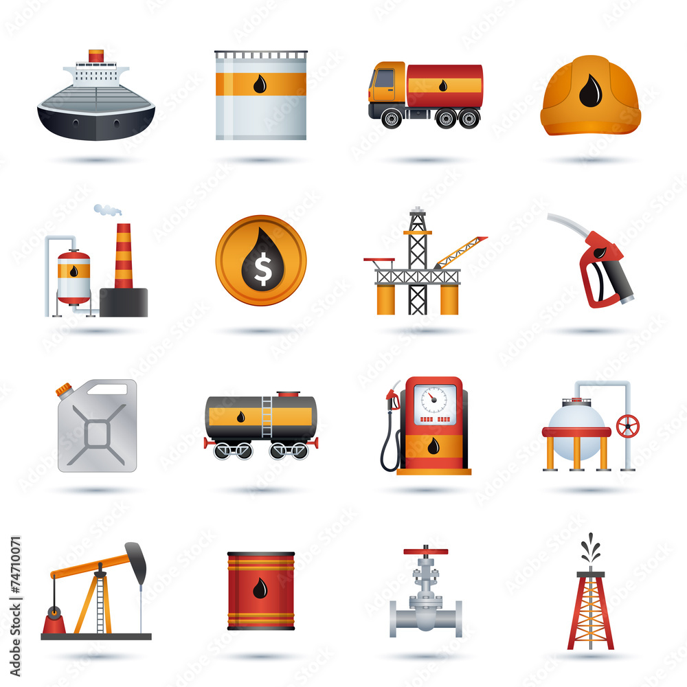 Sticker Oil Industry Icons