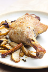 duck baked with apples