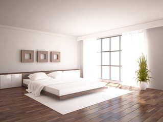 Fototapeta na wymiar white 3d bedroom
