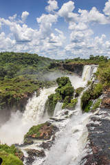 Fototapeta na wymiar Many waterfalls at Iguazu National Park