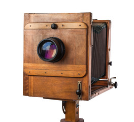 Vintage wooden view camera