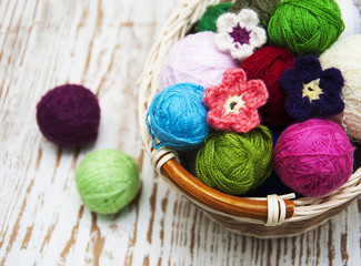 Color woolen clews