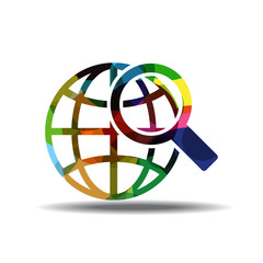 Globe Sign Colorful Vector Icon Design