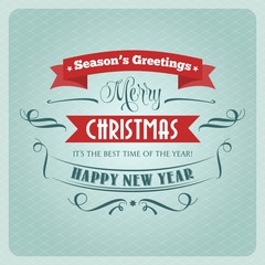 Retro Christmas illustration - holidays type design