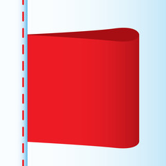 Illustration of red textile label