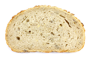 Slice of white bread isolated on white
