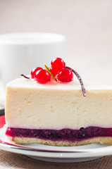 Dessert - Cheesecake with Berries red currant and coffee