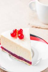 Dessert - Cheesecake with Berries red currant and coffee