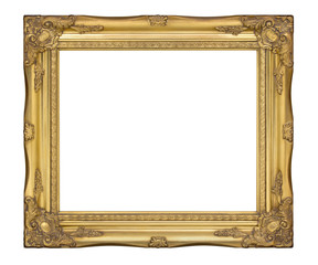 Old gold classic frame. The antique, vintage picture frame