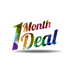 1 Month Deal Colorful Vector Icon Design