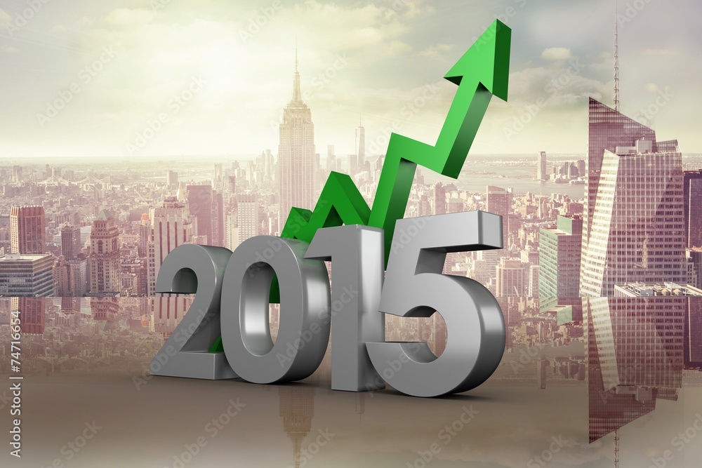 Poster Composite image of 2015 with green arrow