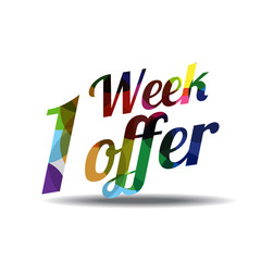 1 Week Offer Colorful Vector Icon Design