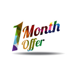 1 Month Offer Colorful Vector Icon Design