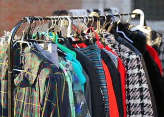 vintage style clothes  for sale at  flea market
