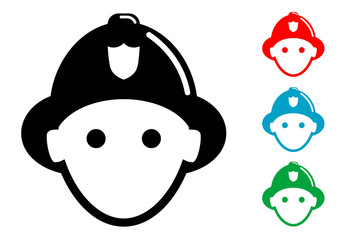 Pictograma icono bombero con varios colores