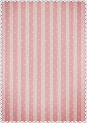 Pastel pink background with stripes and polka dots