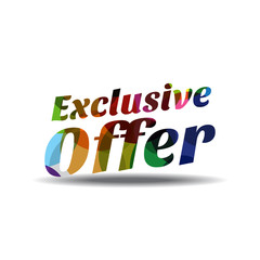 Exclusive Offer Colorful Vector Icon Design