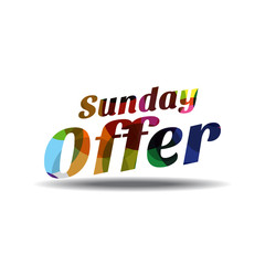 Sunday Offer Colorful Vector Icon Design