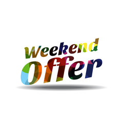 Weekend Offer Colorful Vector Icon Design