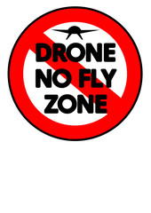 Prohibitive Drone No Fly Zone sign