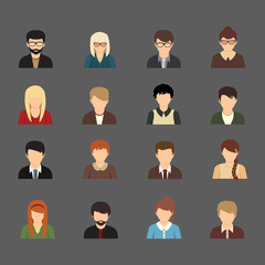 Social networks business private users avatar pictograms