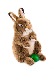 Easter rabbit and colorful egg.