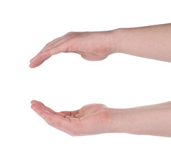 Hands forms care symbol.