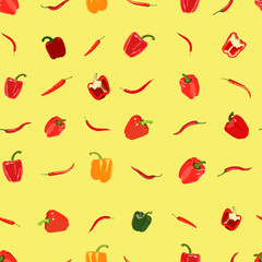 Pepper pattern on colored background