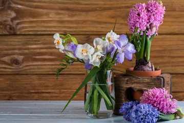 spring in garden flower arrangment