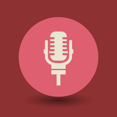 Retro microphone symbol, vector