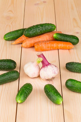 Composition of cucumber and garlic.