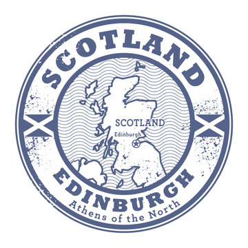 Grunge rubber stamp with words Scotland, Edinburgh