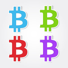 Bit Coin Glossy Vector Icon Design