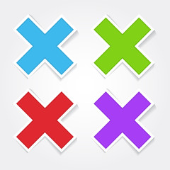 Multiply Colorful Vector Web Button Icon Set